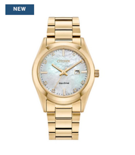 Jewellery: Gold watch - mother of pearl dial - Ladies