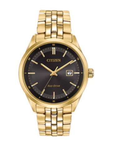 Gold Eco-drive watch