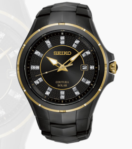 Coutura Mens Sports Watch - Black & Gold