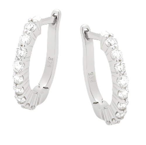 Jewellery: White Gold & Lab Diamond Huggies