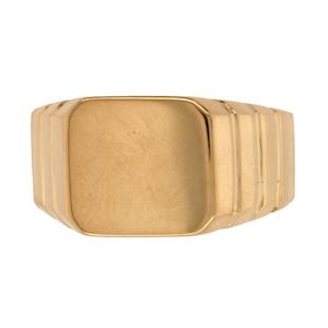 9ct Gold Square Signet Ring - Size V