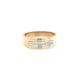 9ct Yellow Gold & Diamond Band