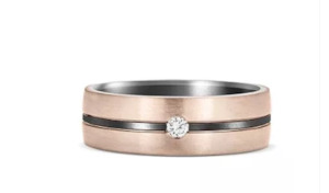 Jewellery: Mens Tantlum & Rose Gold Wedder - Size U