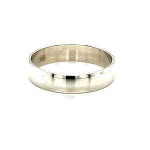 White Gold Polished Band - Size Q