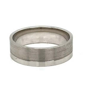 White Gold Two Tone Band - Size W