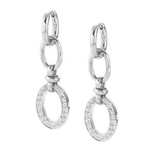 Jewellery: Affinity stainless steel chain drop earrings