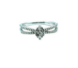 Art Deco 9ct White Gold Diamond Ring