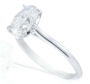 9k White Gold Oval Diamond Ring