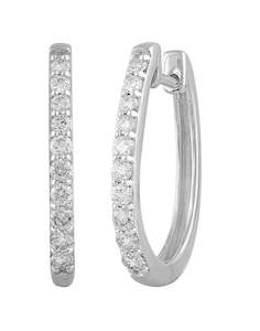 Diamond Huggies in 9ct white gold