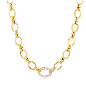 Affinity gold PVD coated stainless steel chain necklace