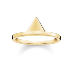 Gold plated triangle ring