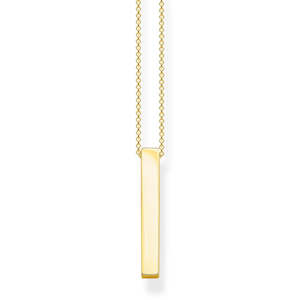 Jewellery: gold plated bar necklace