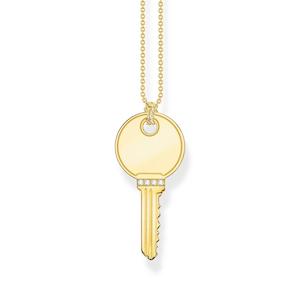 Engravable Gold plated necklace key