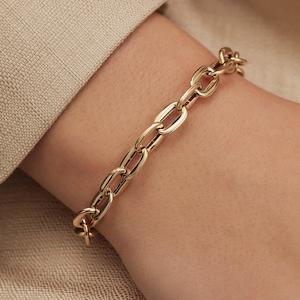 9ct Gold Oval Paper Clip Bracelet