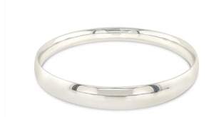 9ct White Gold 5mm Wide Bangle