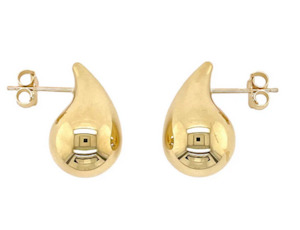 9ct Yellow Gold Teardrop Stud Earrings