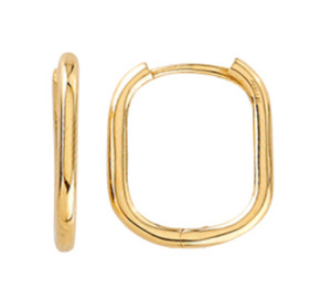 Square Huggie Earrings - 9ct YG