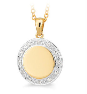 Round gold and diamond pendant