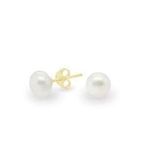 FWP - White Button Stud - 9YG - 8mm