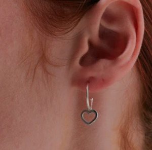 Jewellery: Heart Hoop Earrings - Silver