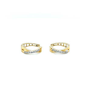 10ct Yellow Gold Diamond Huggies