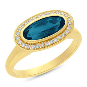 London Blue Topaz & Diamond Ring