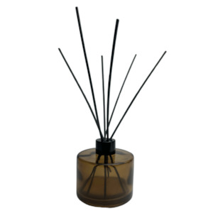 200ml Amber Diffuser Jar Round With Black Collar