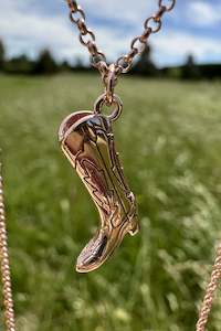 Cover Me Up Western Cowboy Boot Necklace - Sterling Silver 14K Rose Gold Plated