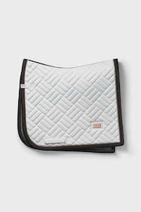 Equestrian Stockholm Modern White Dark Ocean Dressage Saddle Pad