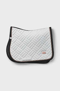 Equestrian Stockholm Modern White Dark Ocean Jump Saddle Pad