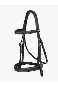 LeMieux Stitched Hunter Bridle with Laced Reins Black Silver