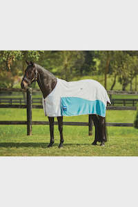 Summer Rugs: KOOL COAT COTTON AIRSTREAM STANDARD NECK WHITE/TURQUOISE/PINK