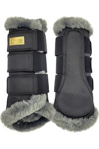 Sporting equipment: Estate Fleece Dressage Boot - Black/Grey