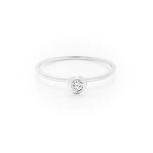 Diamond white gold small round ring