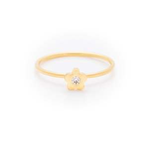 White Diamond yellow gold baby flower