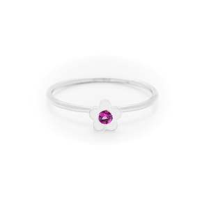 Ruby white gold baby flower