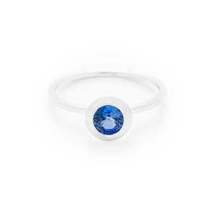 Blue Sapphire white gold