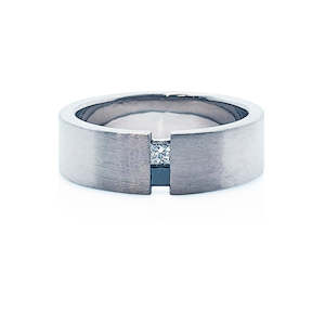 Gents White and black Diamond wedding ring