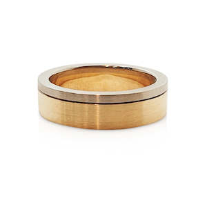 18ct White & Yellow gold gents wedding band