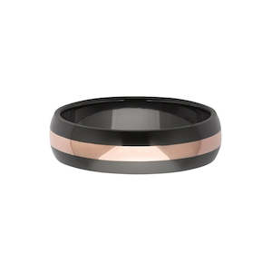 zirconium and 18ct rose gold  male wedding rings