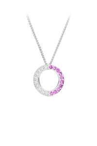 Jewellery: Medium Hidden Heart™ Platinum pink sapphire and diamond pendant