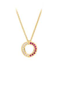 Small Hidden Heart™ yellow gold ruby and diamond pendant