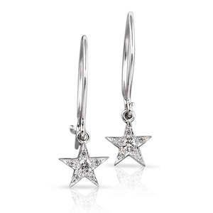 Jewellery: Diamond star drop earrings