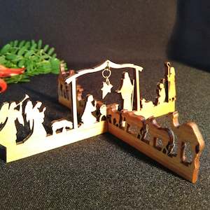 Christmas Table Top Cross Nativity