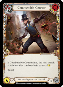 Game: Combustible Courier (Blue) [CRU111] (Crucible of War)  1st Edition Rainbow Foil