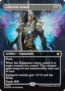 Celestial Armor (Borderless) (Mana Foil) [Foundations]