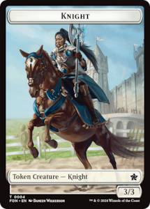 Human // Knight Double-Sided Token [Foundations Tokens]