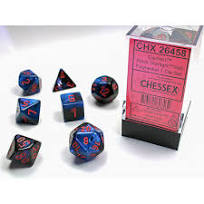 Game: Chessex - Polyhedral 7-Die Set Gemini Black-Starlight/Red