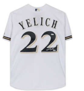 Fanatics Authentic Christian Yelich Milwaukee Brewers White Majestic Autographed Jersey