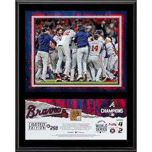 Toy: Fanatics Authentic Atlanta Braves 2021 MLB World Series Champions 12" x 15" Sublimated Plaque with a Capsule of Game-Used World Series Dirt